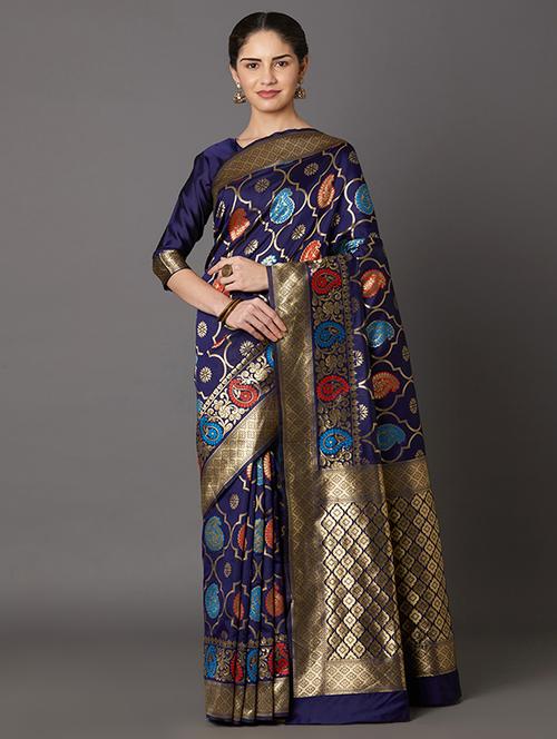 paisley banarasi saree with blouse - 16954361 - Standard Image - 1