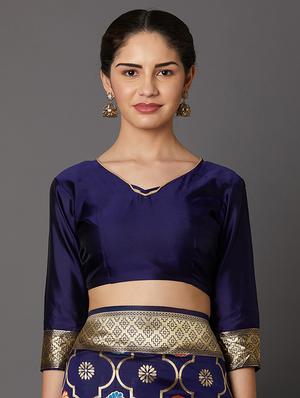 paisley banarasi saree with blouse - 16954361 - Standard Image - 3