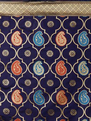 paisley banarasi saree with blouse - 16954361 - Standard Image - 4