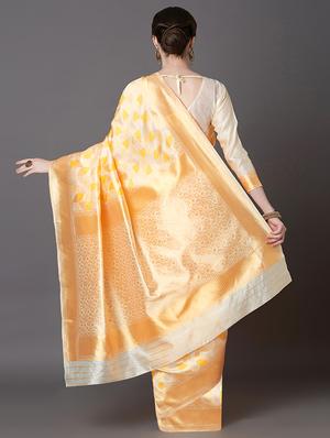 geometrical banarasi saree with blouse - 16954362 - Standard Image - 2