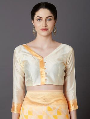 geometrical banarasi saree with blouse - 16954362 - Standard Image - 3