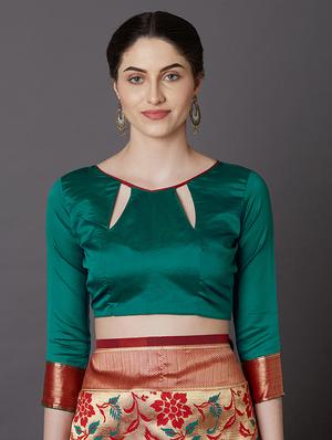 floral banarasi saree with blouse - 16954364 - Standard Image - 3