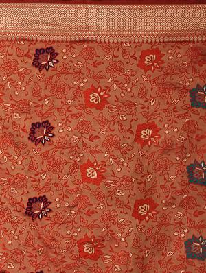 floral banarasi saree with blouse - 16954368 - Standard Image - 4