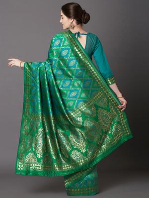self design banarasi saree with blouse - 16954384 - Standard Image - 2