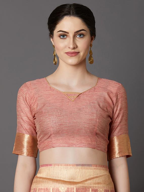 floral banarasi saree with blouse - 16954389 - Zoom Image - 3