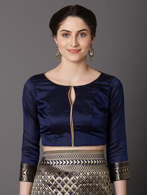 self design banarasi saree with blouse - 16954392 - Standard Image - 3