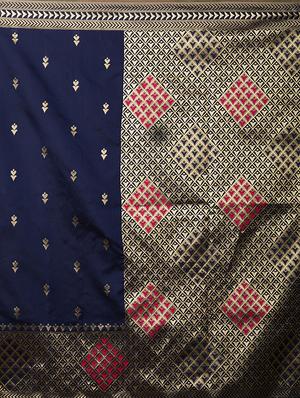 self design banarasi saree with blouse - 16954392 - Standard Image - 4
