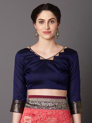 bordered banarasi saree with blouse - 16954398 - Standard Image - 3