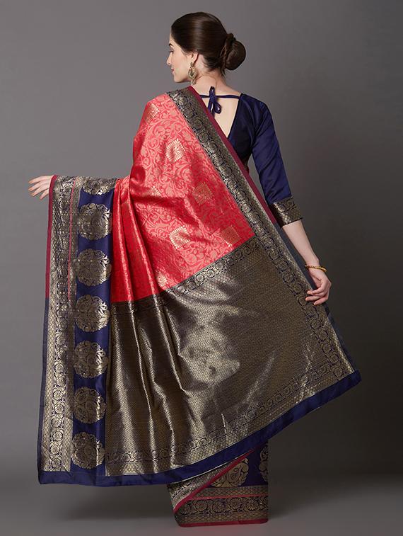 bordered banarasi saree with blouse - 16954398 - Zoom Image - 2