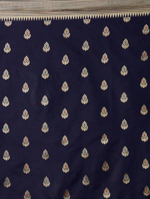 self design banarasi saree with blouse - 16954403 - Standard Image - 4