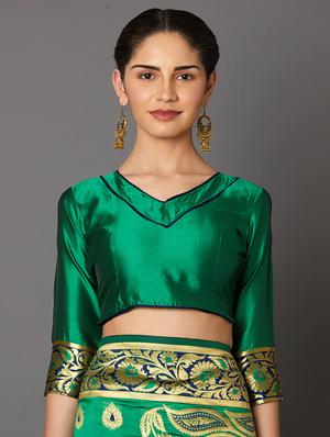 self design banarasi saree with blouse - 16954408 - Standard Image - 3
