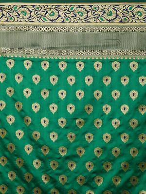 self design banarasi saree with blouse - 16954408 - Standard Image - 4
