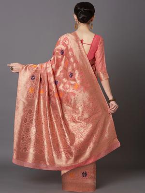 self design banarasi saree with blouse - 16954409 - Standard Image - 2