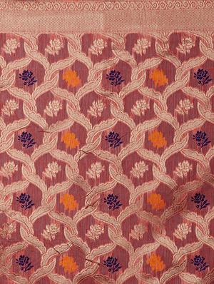 self design banarasi saree with blouse - 16954409 - Standard Image - 4