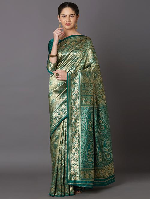 self design banarasi saree with blouse - 16954413 - Standard Image - 1
