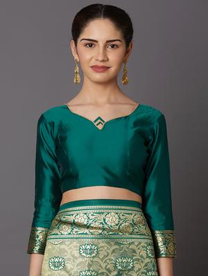 self design banarasi saree with blouse - 16954413 - Standard Image - 3