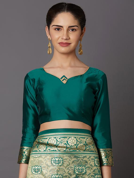 self design banarasi saree with blouse - 16954413 - Zoom Image - 3