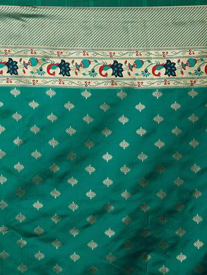 self design banarasi saree with blouse - 16954414 - Standard Image - 4