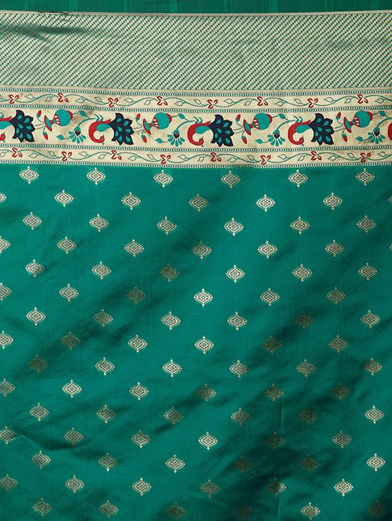 self design banarasi saree with blouse - 16954414 - Zoom Image - 4