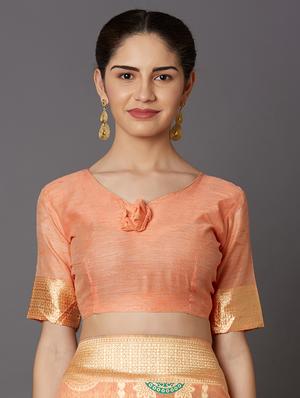 self design banarasi saree with blouse - 16954417 - Standard Image - 3