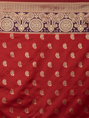 self design banarasi saree with blouse - 16954418 - Standard Image - 4