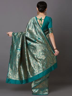self design banarasi saree with blouse - 16954419 - Standard Image - 2
