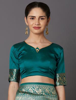 self design banarasi saree with blouse - 16954419 - Standard Image - 3