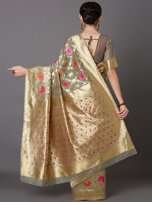 self design banarasi saree with blouse - 16954421 - Standard Image - 2