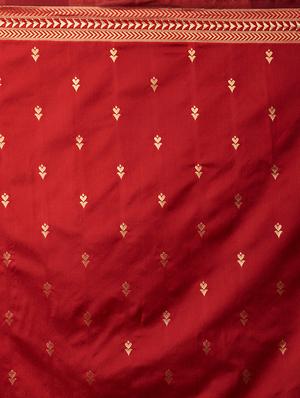 self design banarasi saree with blouse - 16954436 - Standard Image - 4