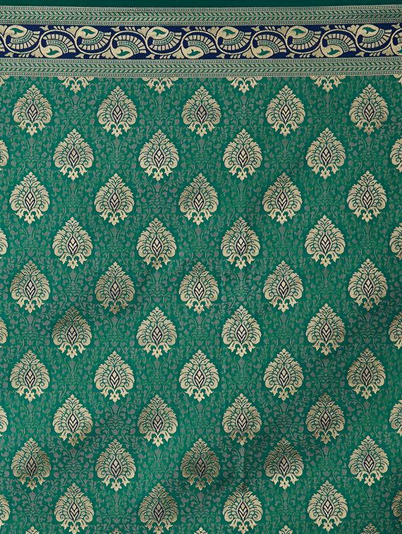 self design banarasi saree with blouse - 16954439 - Zoom Image - 4