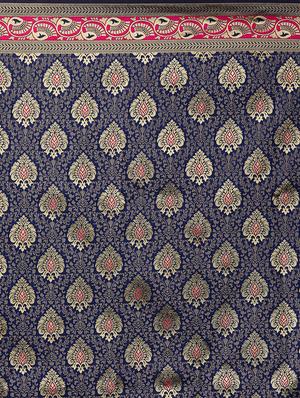 self design banarasi saree with blouse - 16954443 - Standard Image - 4
