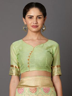 self design banarasi saree with blouse - 16954447 - Standard Image - 3
