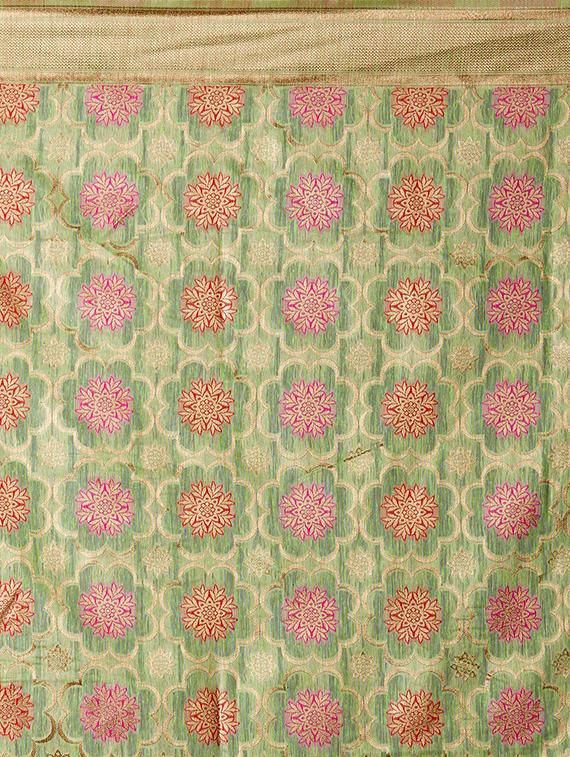 self design banarasi saree with blouse - 16954447 - Zoom Image - 4