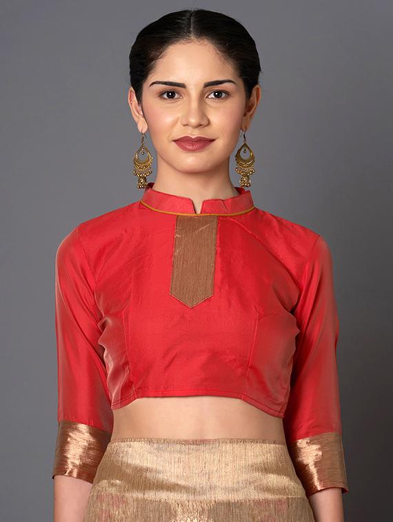 self design banarasi saree with blouse - 16954450 - Zoom Image - 3