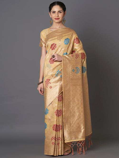 self design banarasi saree with blouse - 16954456 - Standard Image - 1