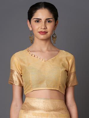 self design banarasi saree with blouse - 16954456 - Standard Image - 3