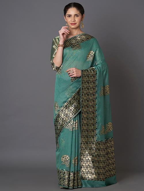 self design banarasi saree with blouse - 16954464 - Standard Image - 1