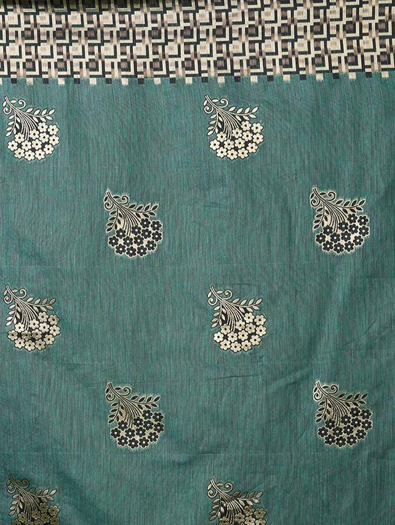 self design banarasi saree with blouse - 16954464 - Zoom Image - 4