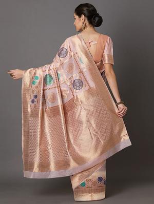 self design banarasi saree with blouse - 16954465 - Standard Image - 2