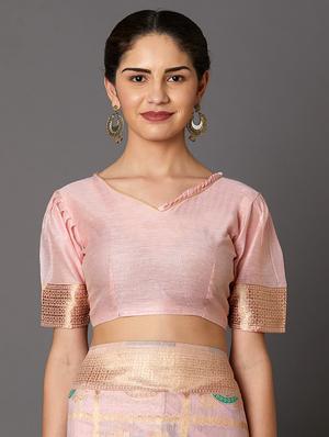 self design banarasi saree with blouse - 16954465 - Standard Image - 3