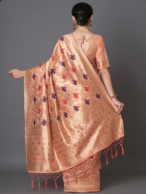 self design banarasi saree with blouse - 16954466 - Standard Image - 2
