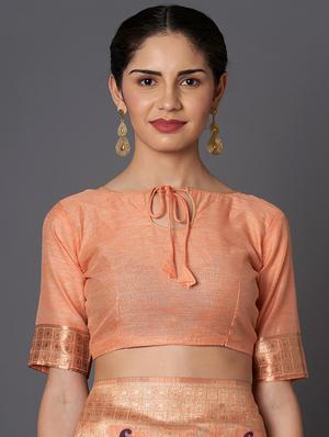 self design banarasi saree with blouse - 16954466 - Standard Image - 3