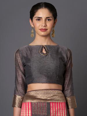 self design banarasi saree with blouse - 16954472 - Standard Image - 3