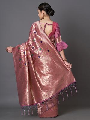 self design banarasi saree with blouse - 16954474 - Standard Image - 2