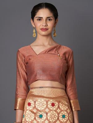 self design banarasi saree with blouse - 16954478 - Standard Image - 3