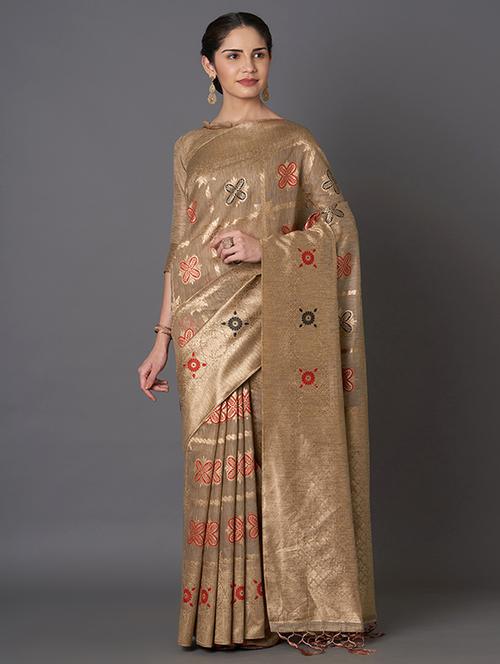 self design banarasi saree with blouse - 16954480 - Standard Image - 1