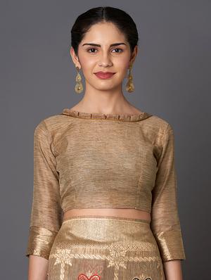 self design banarasi saree with blouse - 16954480 - Standard Image - 3
