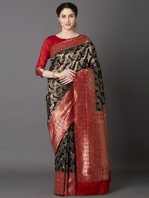 vself design banarasi saree with blouse - 16954485 - Standard Image - 1
