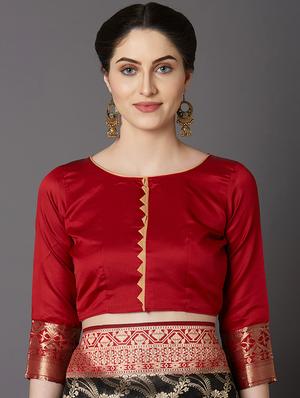 vself design banarasi saree with blouse - 16954485 - Standard Image - 3