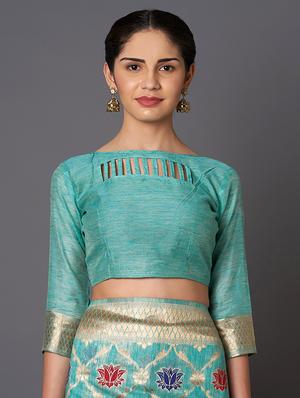 floral banarasi saree with blouse - 16954492 - Standard Image - 3